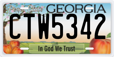 GA license plate CTW5342