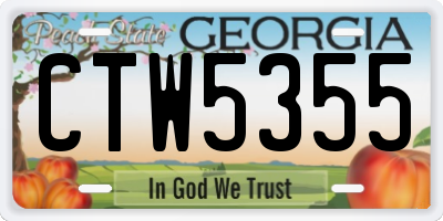 GA license plate CTW5355
