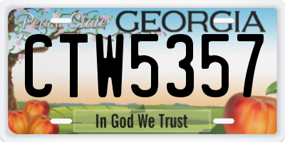 GA license plate CTW5357