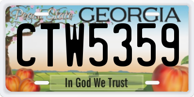 GA license plate CTW5359