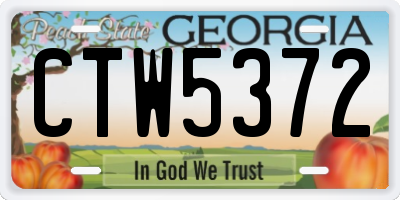 GA license plate CTW5372