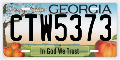 GA license plate CTW5373