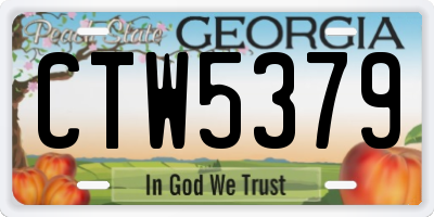 GA license plate CTW5379