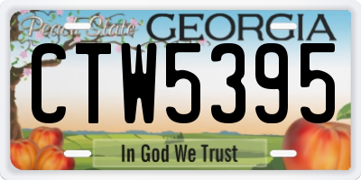 GA license plate CTW5395