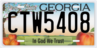 GA license plate CTW5408