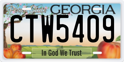 GA license plate CTW5409