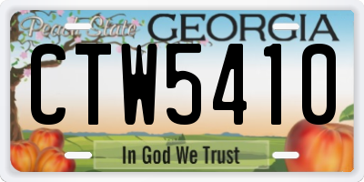 GA license plate CTW5410