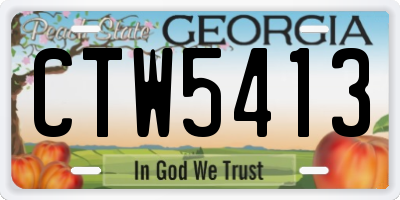 GA license plate CTW5413