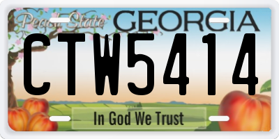 GA license plate CTW5414