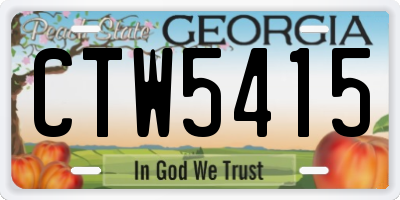 GA license plate CTW5415