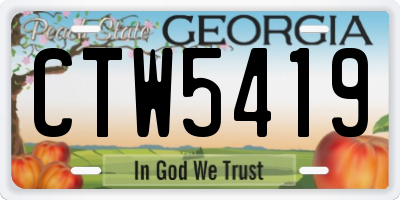 GA license plate CTW5419