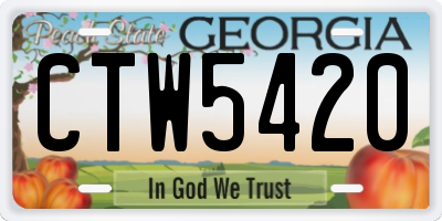 GA license plate CTW5420