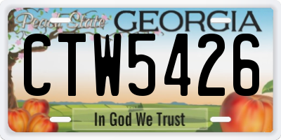 GA license plate CTW5426
