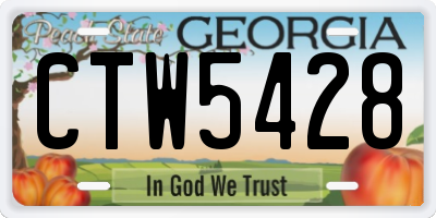 GA license plate CTW5428
