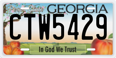 GA license plate CTW5429