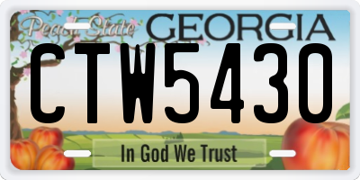 GA license plate CTW5430
