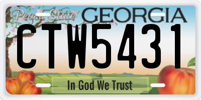 GA license plate CTW5431