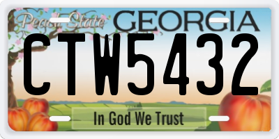 GA license plate CTW5432