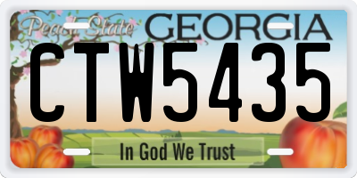 GA license plate CTW5435