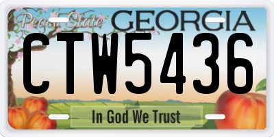 GA license plate CTW5436