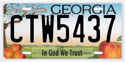 GA license plate CTW5437