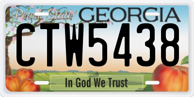 GA license plate CTW5438