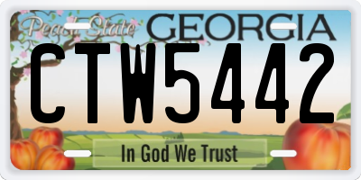 GA license plate CTW5442