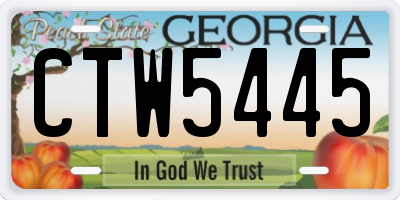 GA license plate CTW5445