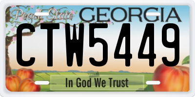GA license plate CTW5449