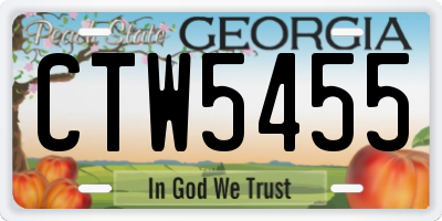 GA license plate CTW5455