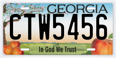 GA license plate CTW5456
