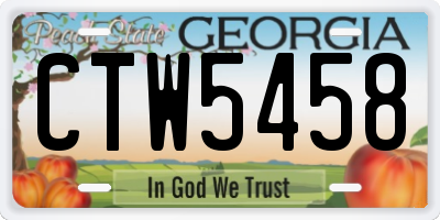 GA license plate CTW5458