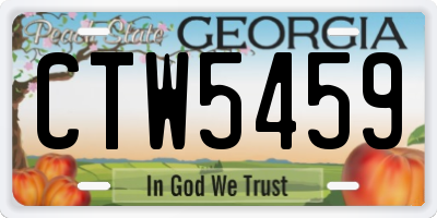 GA license plate CTW5459
