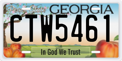 GA license plate CTW5461