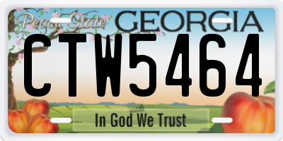 GA license plate CTW5464