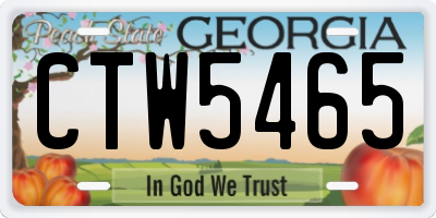 GA license plate CTW5465