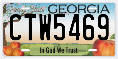 GA license plate CTW5469