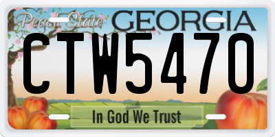 GA license plate CTW5470