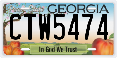 GA license plate CTW5474