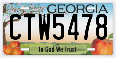 GA license plate CTW5478