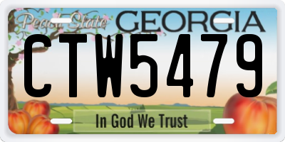 GA license plate CTW5479