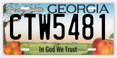 GA license plate CTW5481