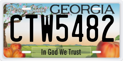 GA license plate CTW5482