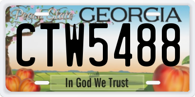 GA license plate CTW5488