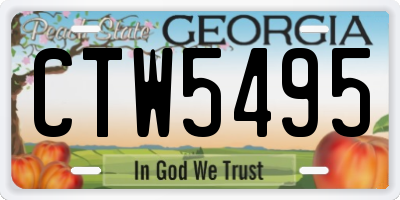 GA license plate CTW5495