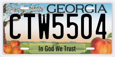 GA license plate CTW5504