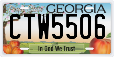 GA license plate CTW5506