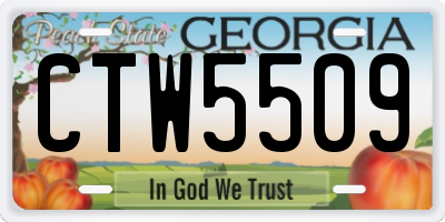 GA license plate CTW5509