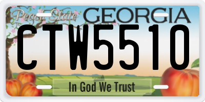 GA license plate CTW5510