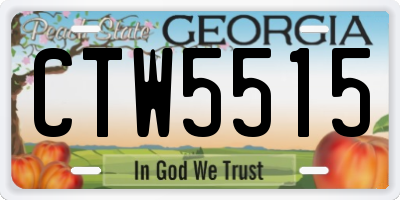 GA license plate CTW5515